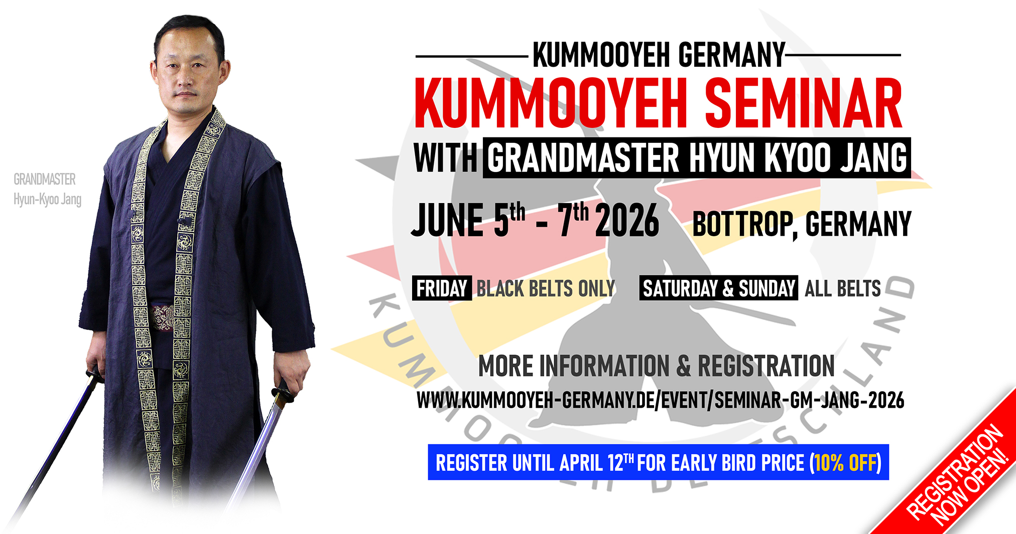 Seminar with Grandmaster Jang, 05. - 07. Juni 2026